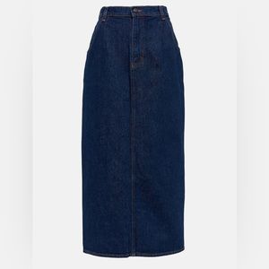 Magda Butrym inspired long denim skirt with slit in the back. Slimming and very